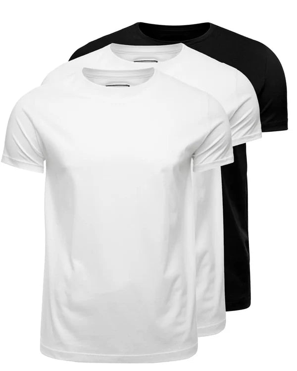 Kit 3 Camisetas Básicas - Algodão Egípicio